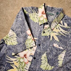 Cubavera Men's Tropical Floral Print Button Up‎ Short Sleeve Casual Shirt